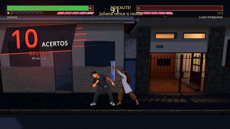 A Juliana fecha um combo de dez acertos na rua, à noite: BRUTAL!
